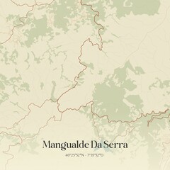 Naklejka premium Vintage map of Mangualde Da Serra, Portugal. 