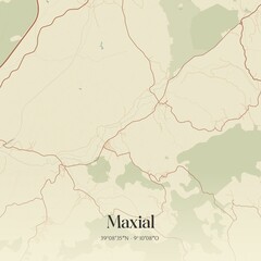 Fototapeta premium Vintage map of Maxial, Portugal. 
