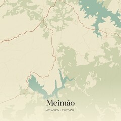 Obraz premium Vintage map of Meimão, Portugal.