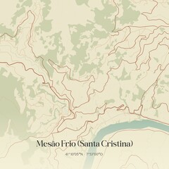 Obraz premium Vintage map of Mesão Frio (Santa Cristina), Portugal.