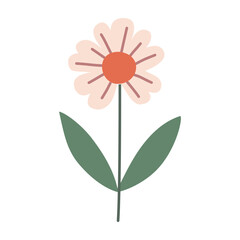 Cute flower,cartoon, isolated, vector illustration, graphic design, flat