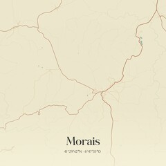 Obraz premium Vintage map of Morais, Portugal. 