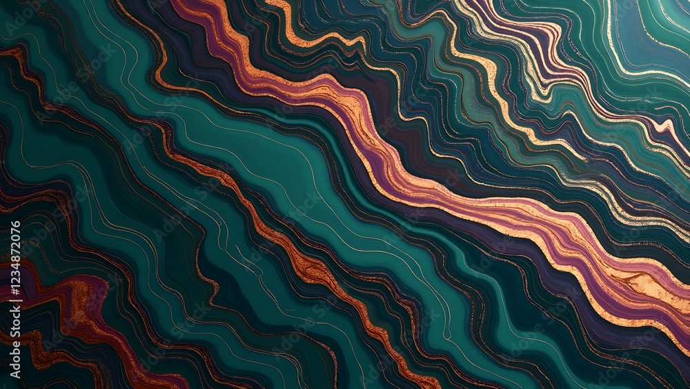 Poster abstract background with waves. generative ai.