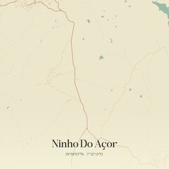 Vintage map of Ninho Do A�or, Portugal. 