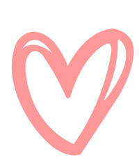 Heart clip art design on plain white transparent isolated background for card, shirt, hoodie, sweatshirt, apparel, tag, mug, icon, poster or badge