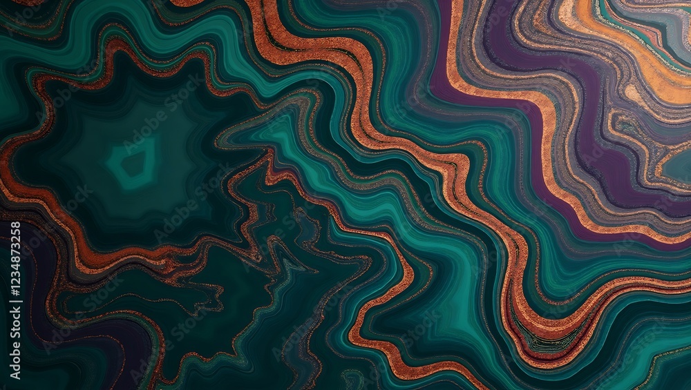 Poster abstract background with waves. generative ai.
