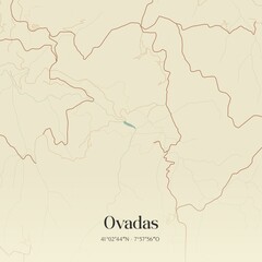 Vintage map of Ovadas, Portugal. 
