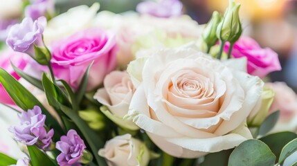 Beautiful floral arrangement indoor setting bouquet photography natural light close-up view celebration concept