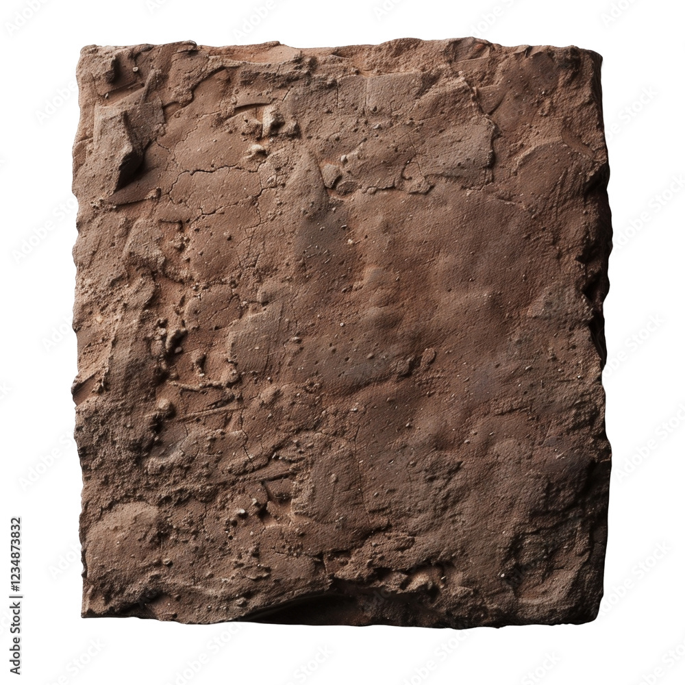 Aufkleber textured surface of natural brown rock with rough and uneven edges displaying cracks