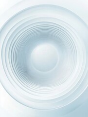 Obraz premium Circular pattern of concentric waves creating a serene, minimalistic design in soft shades of blue and white. Generative AI