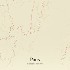 Obraz premium Vintage map of Paus, Portugal. 