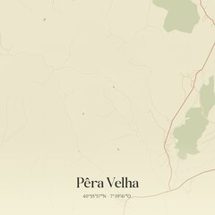 Vintage map of P�ra Velha, Portugal. 