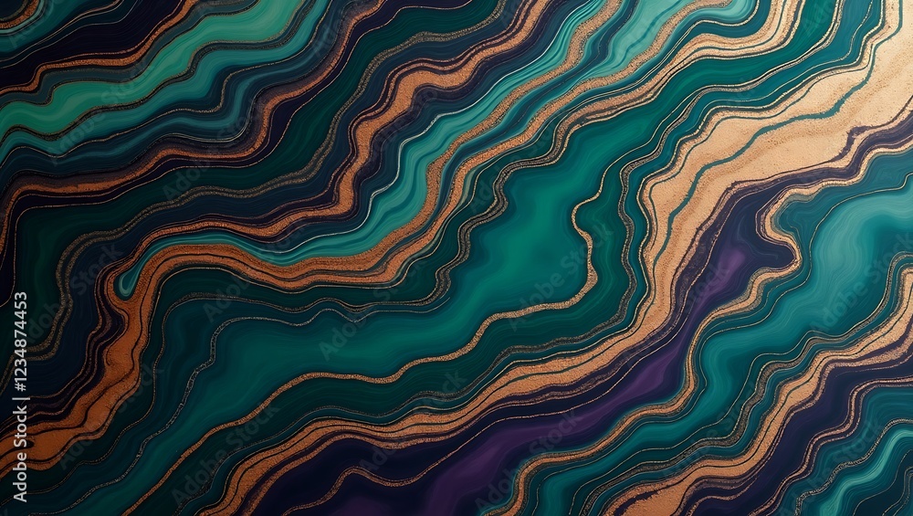 Poster abstract background with waves. generative ai.