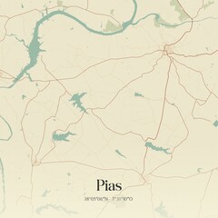 Fototapeta premium Vintage map of Pias, Portugal. 