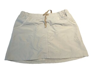 beige short skirt isolated on white background