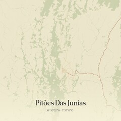 Obraz premium Vintage map of Pitões Das Junias, Portugal.