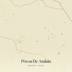 Vintage map of P�voa De Atalaia, Portugal. 