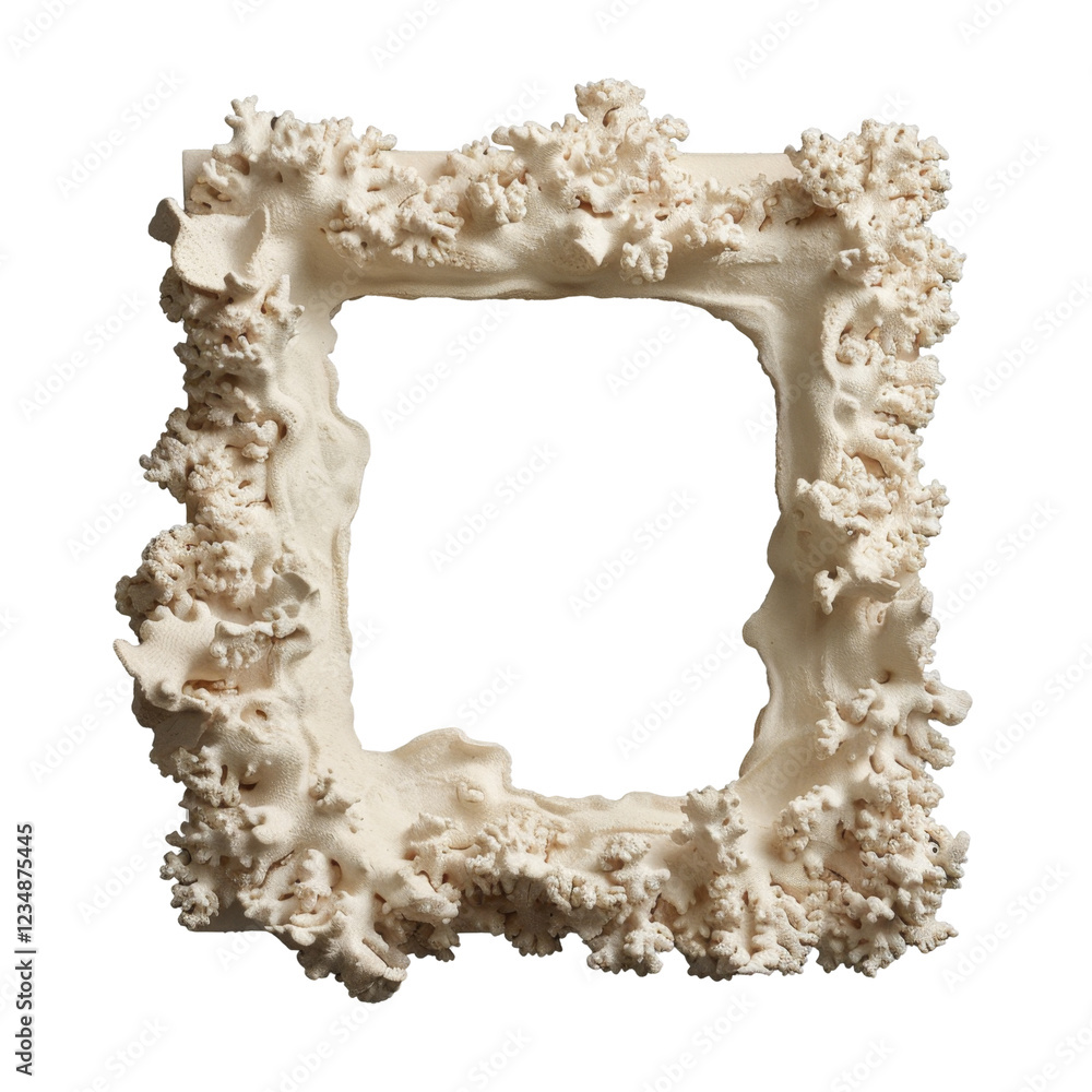 Aufkleber intricate coral frame with delicate branching patterns and textured natural appearance
