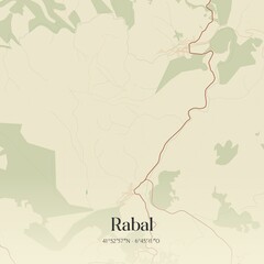 Fototapeta premium Vintage map of Rabal, Portugal. 