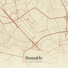 Vintage map of Ramalde, Portugal. 