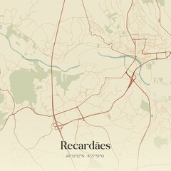 Vintage map of Recardães, Portugal.