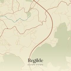 Obraz premium Vintage map of Regilde, Portugal. 
