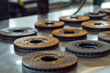 Detailed Display of Automotive Brake Pads: Ceramic, Semi-Metallic, and Organic Types for Engineering Insights