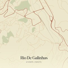 Fototapeta premium Vintage map of Rio De Galinhas, Portugal. 