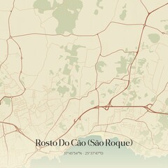 Vintage map of Rosto Do Cão (São Roque), Portugal.