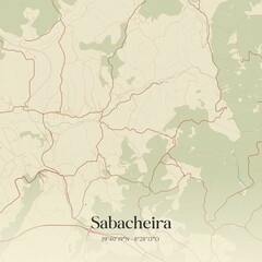 Obraz premium Vintage map of Sabacheira, Portugal. 