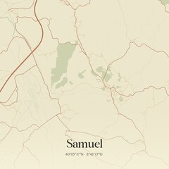 Obraz premium Vintage map of Samuel, Portugal. 
