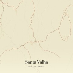 Obraz premium Vintage map of Santa Valha, Portugal. 