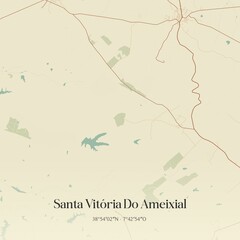 Vintage map of Santa Vit�ria Do Ameixial, Portugal. 