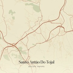 Vintage map of Santo Antão Do Tojal, Portugal.