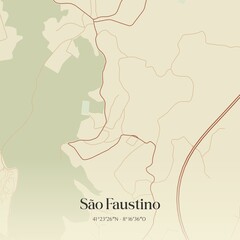 Vintage Map Faustino Portugal 