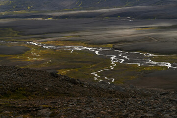 river in the highland of iceland