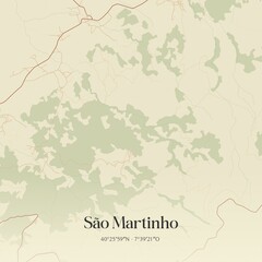 Vintage map of São Martinho, Portugal.