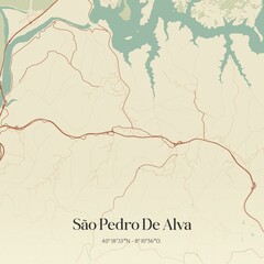 Vintage map of São Pedro De Alva, Portugal.