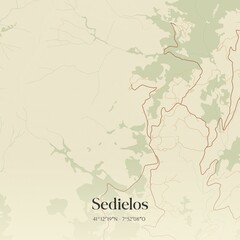 Obraz premium Vintage map of Sedielos, Portugal. 