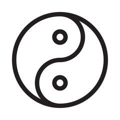 Ying Yang Icon Isolated flat vector in outline