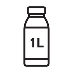 2L Bottle Icon Isolated flat vector in outline