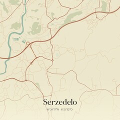 Vintage map of Serzedelo, Portugal. 
