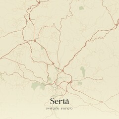 Fototapeta premium Vintage map of Sertã, Portugal.