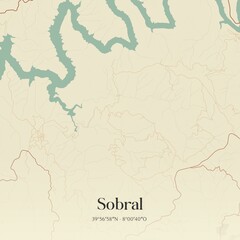 Obraz premium Vintage map of Sobral, Portugal. 