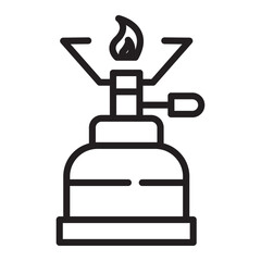 Camping gas icon Isolated flat vector in outline