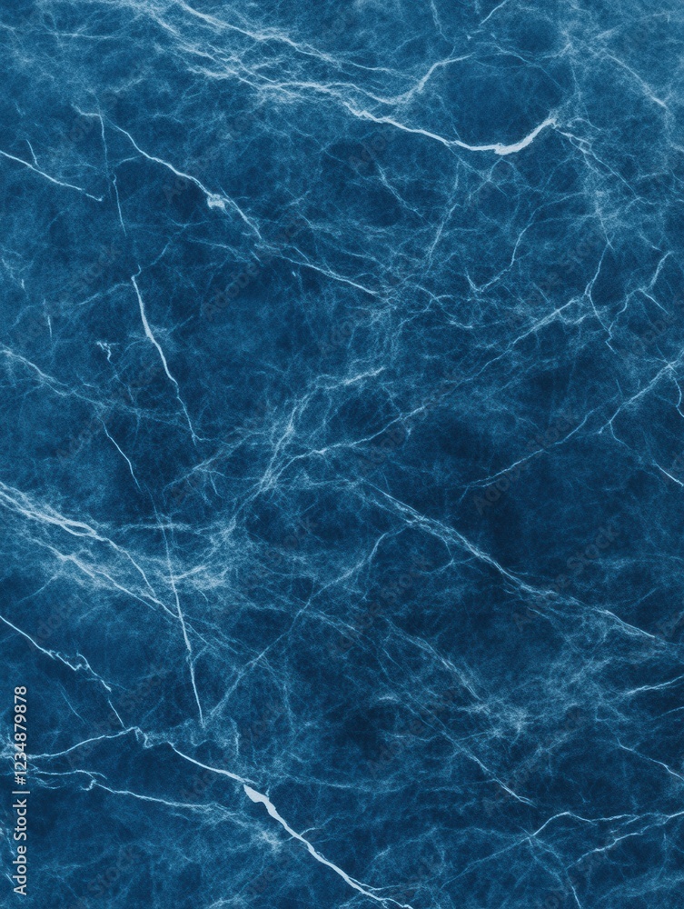 Poster Deep blue marble texture with intricate veining patterns.