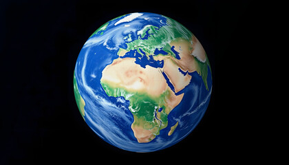 Fototapeta premium earth globe on dark background 3D rendering, 8k, with white tones