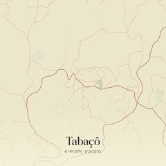 Obraz premium Vintage map of Taba��, Portugal. 