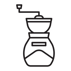 Coffee grinder icon Isolated flat vector in outline