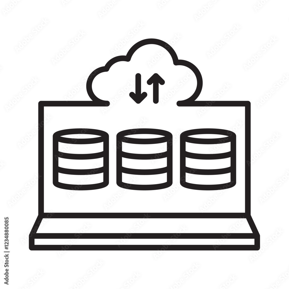 Poster data collection icon isolated flat vector in outline